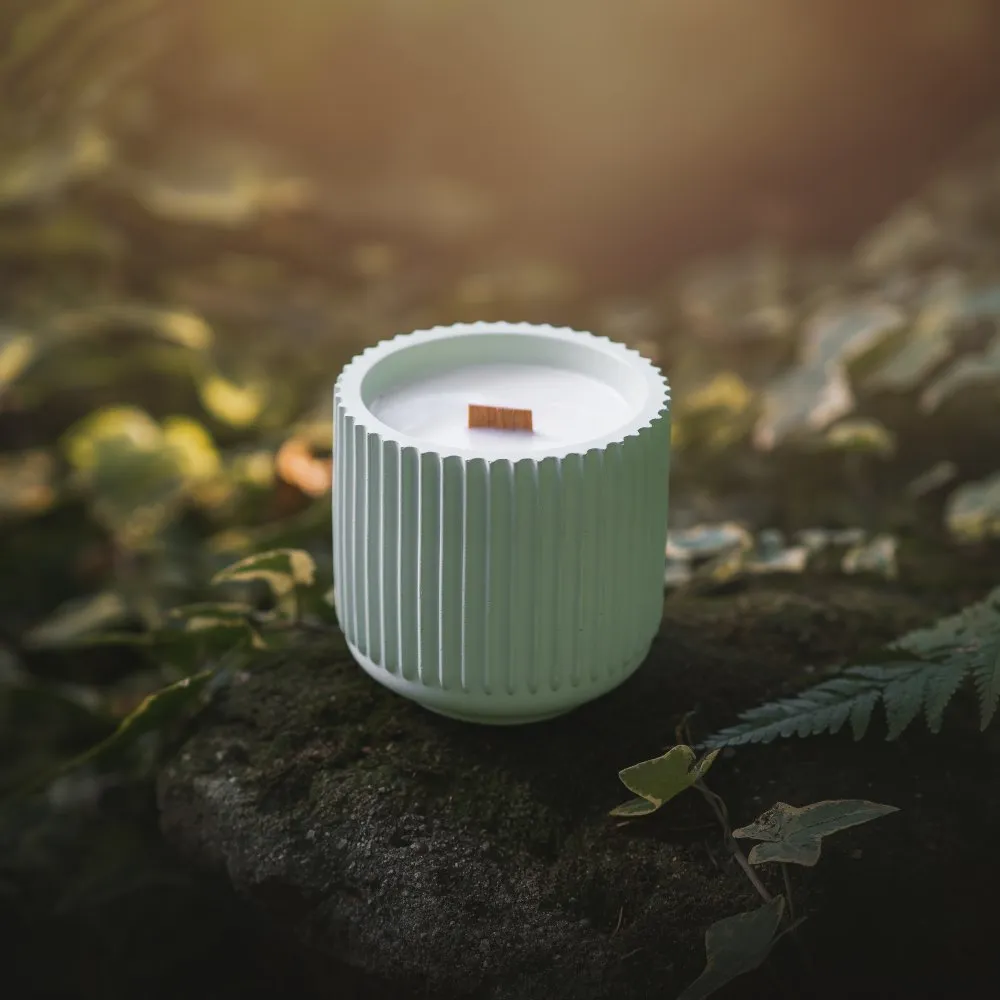 Betonhome - Sójová svíčka velká vroubek OVOCNÝ RÁJ 300g (světle zelená).webp