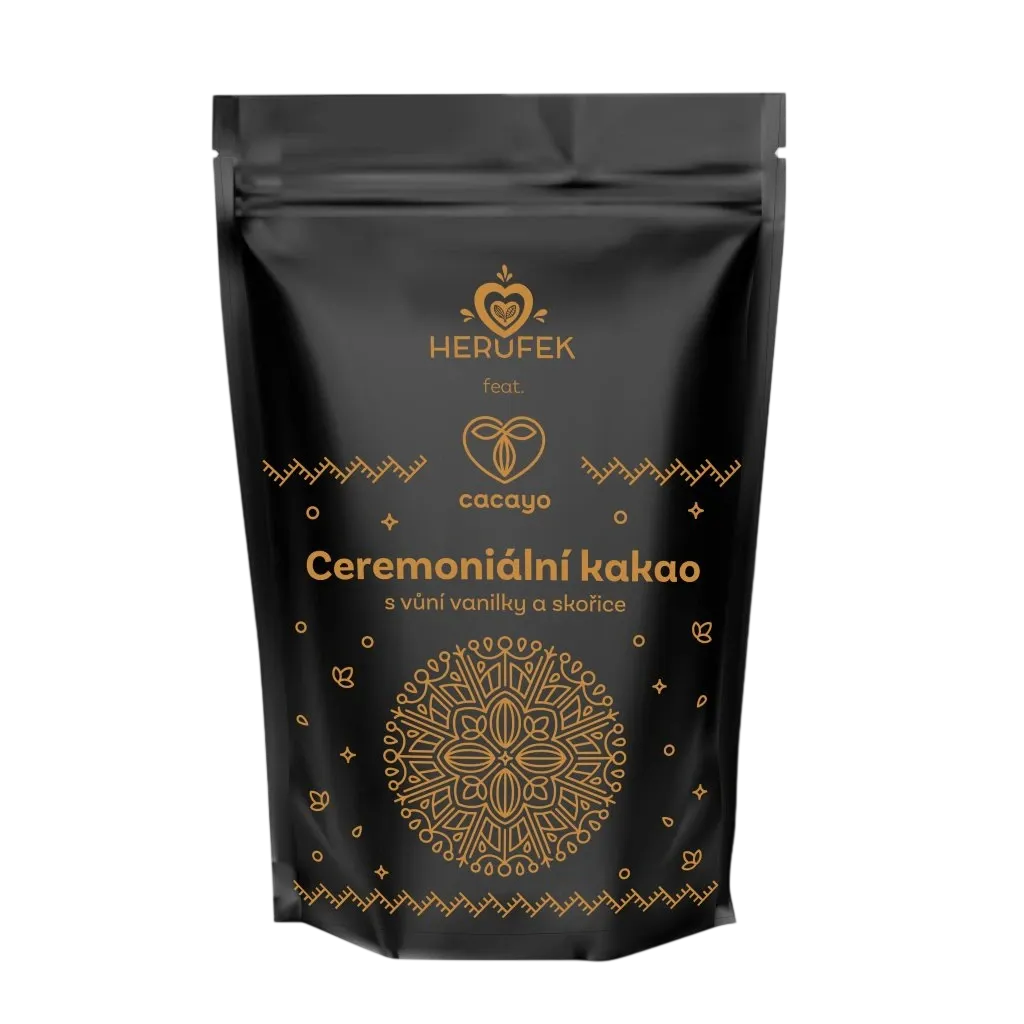 Herůfek - Ceremoniální kakao s vůní vanilky a skořice 100% BIO 200g