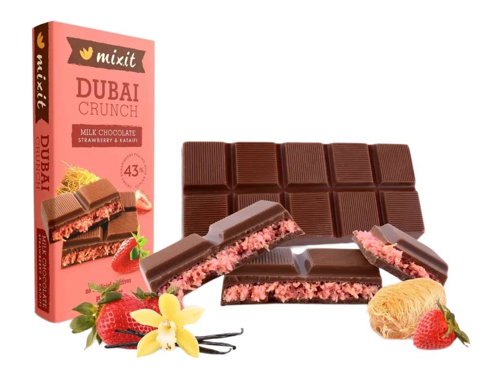 Mixit - Dubajská čokoláda s jahodouvou příchutí 70g