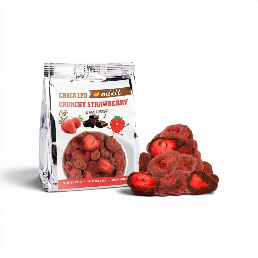 Mixit - Křupavé jahody v čokoládě do kapsy 60g