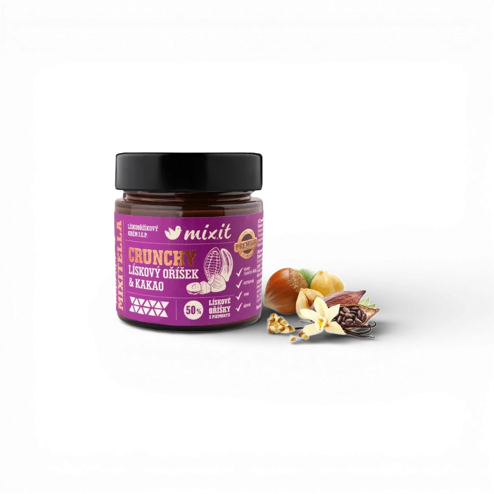 [1811450324474790] Mixit - Mixitella Crunchy Premium - Lískové oříšky z Piemontu a kakao 200g