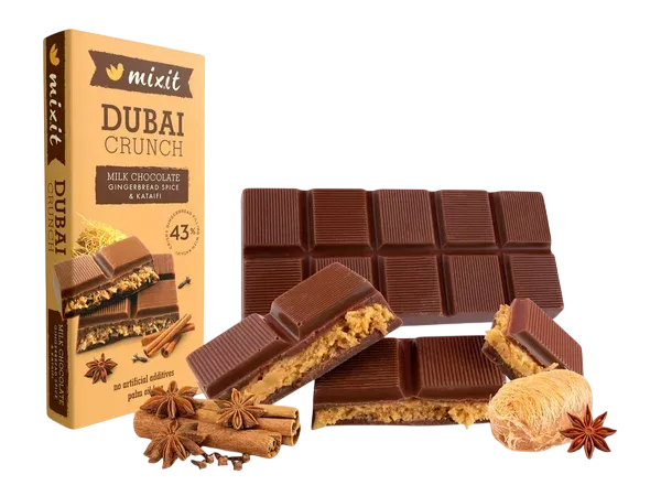 Mixit - Vánoční dubajská čokoláda - Perníkové koření a kataifi 70g