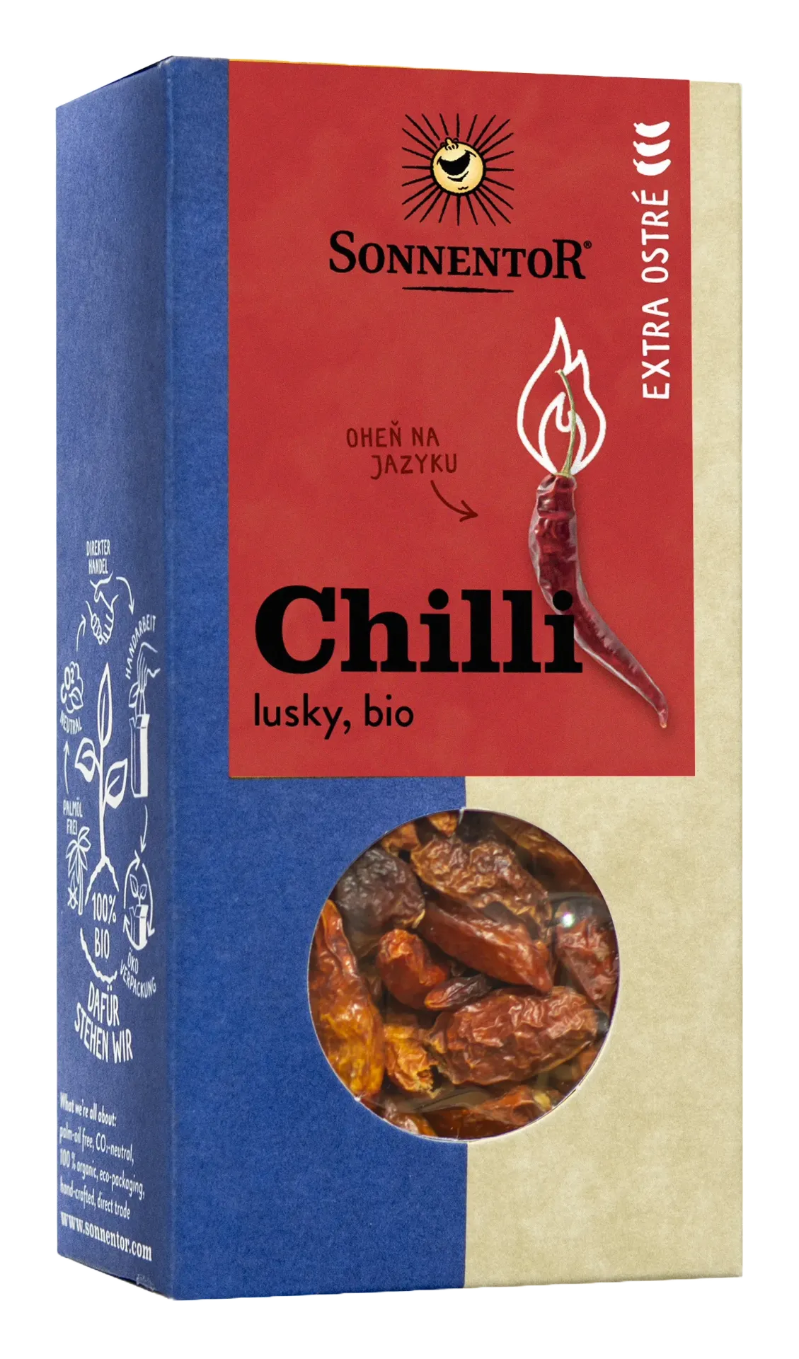 Sonnentor - Chilli bio extra ostré, lusky 25g