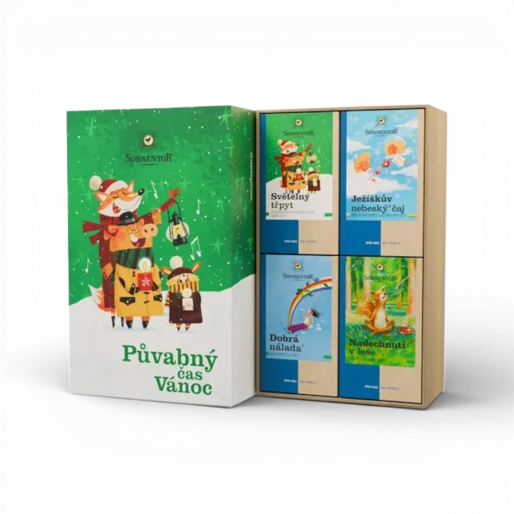 Sonnentor - Dárková kazeta čajová - Půvabný čas Vánoc 102,6g