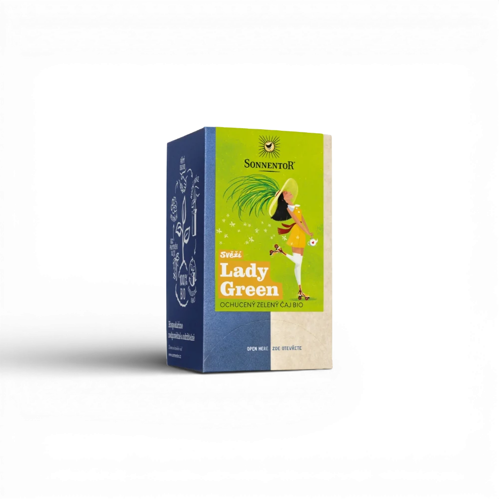 Sonnentor - Svěží Lady Green bio, ochucený zelený čaj 21,6g