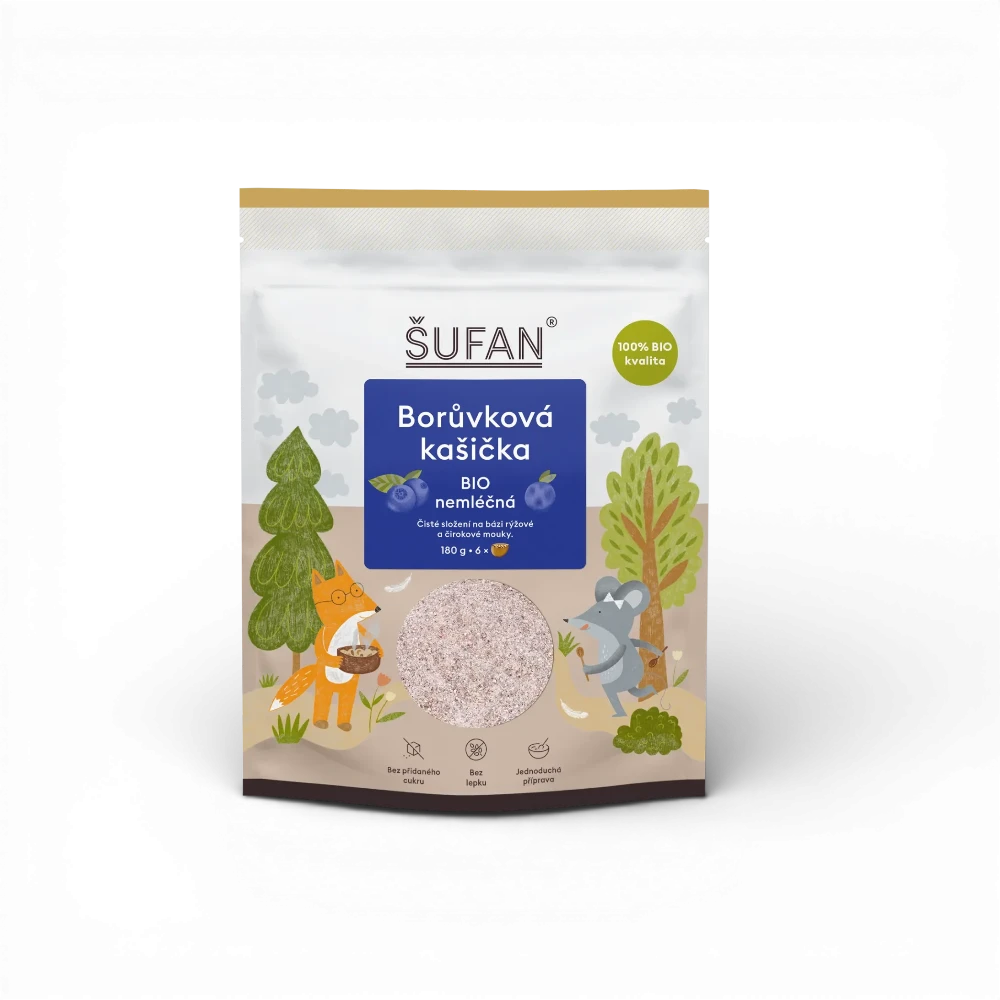 Šufan - Borůvková kašička BIO nemléčná  180 g