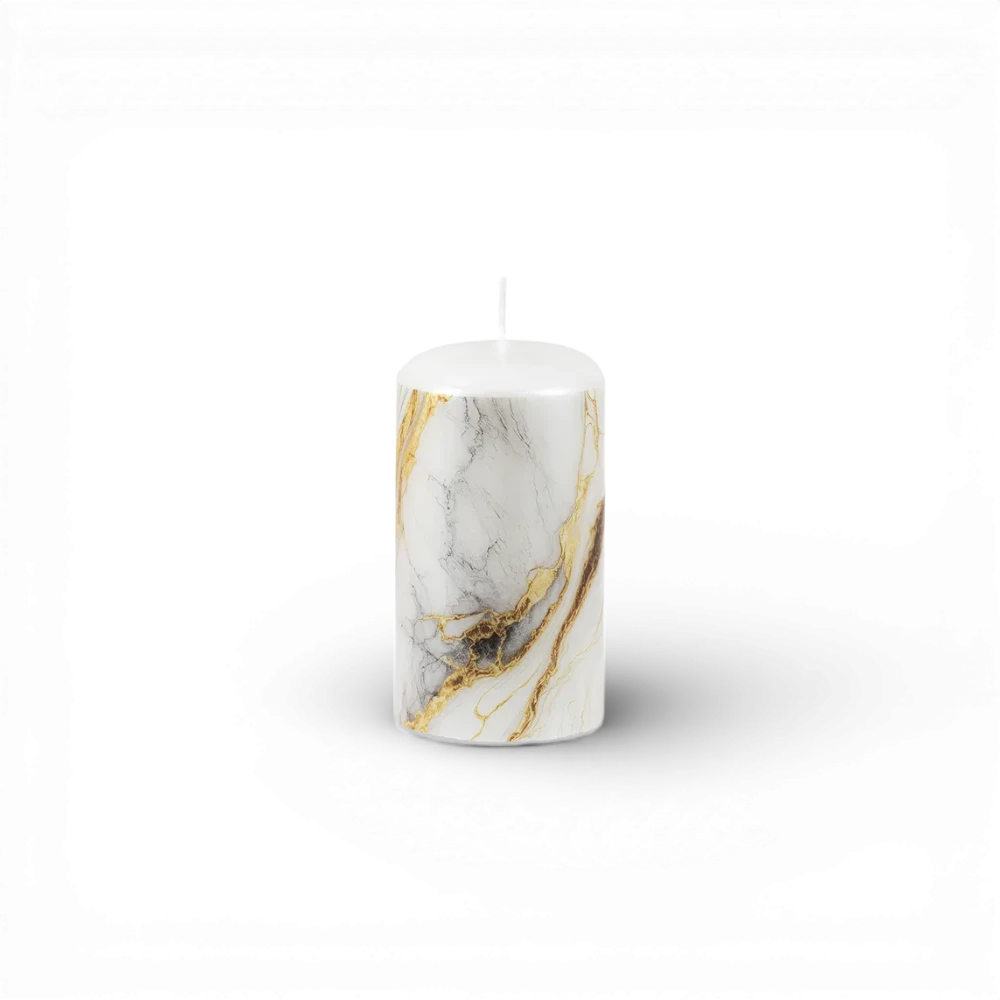 Unipar - Svíčka Marble White  60x110mm