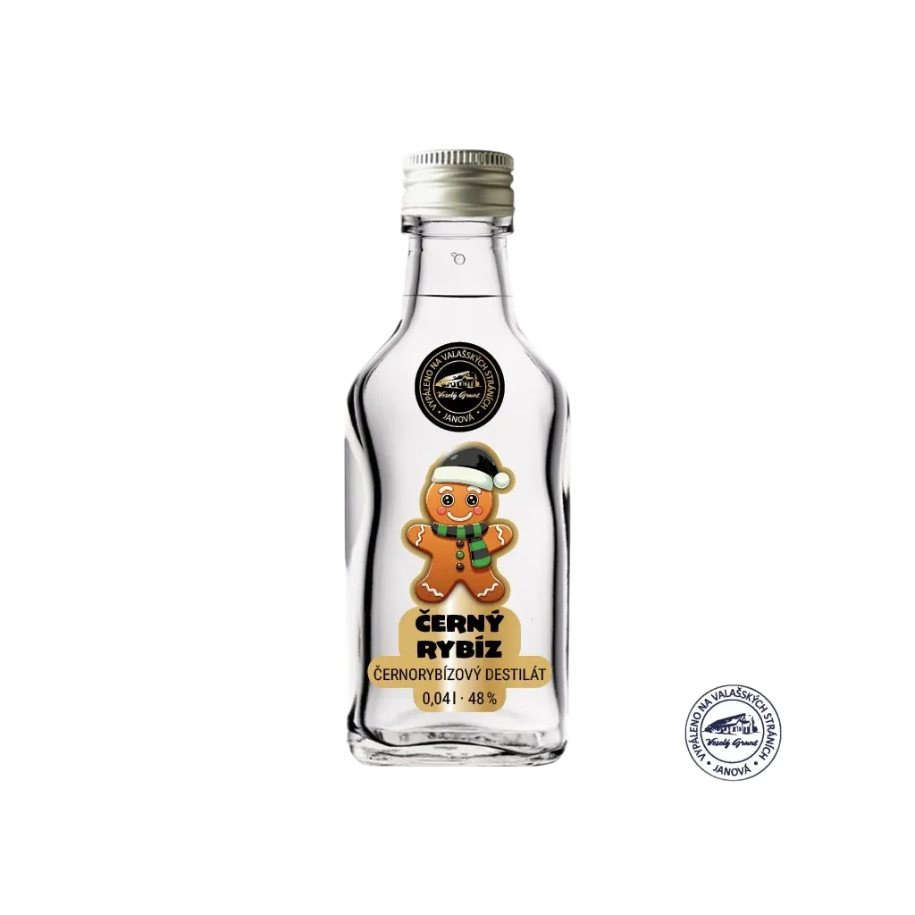 Veselý Grunt - Černorybizový destilát sváteční 48%  0,04L