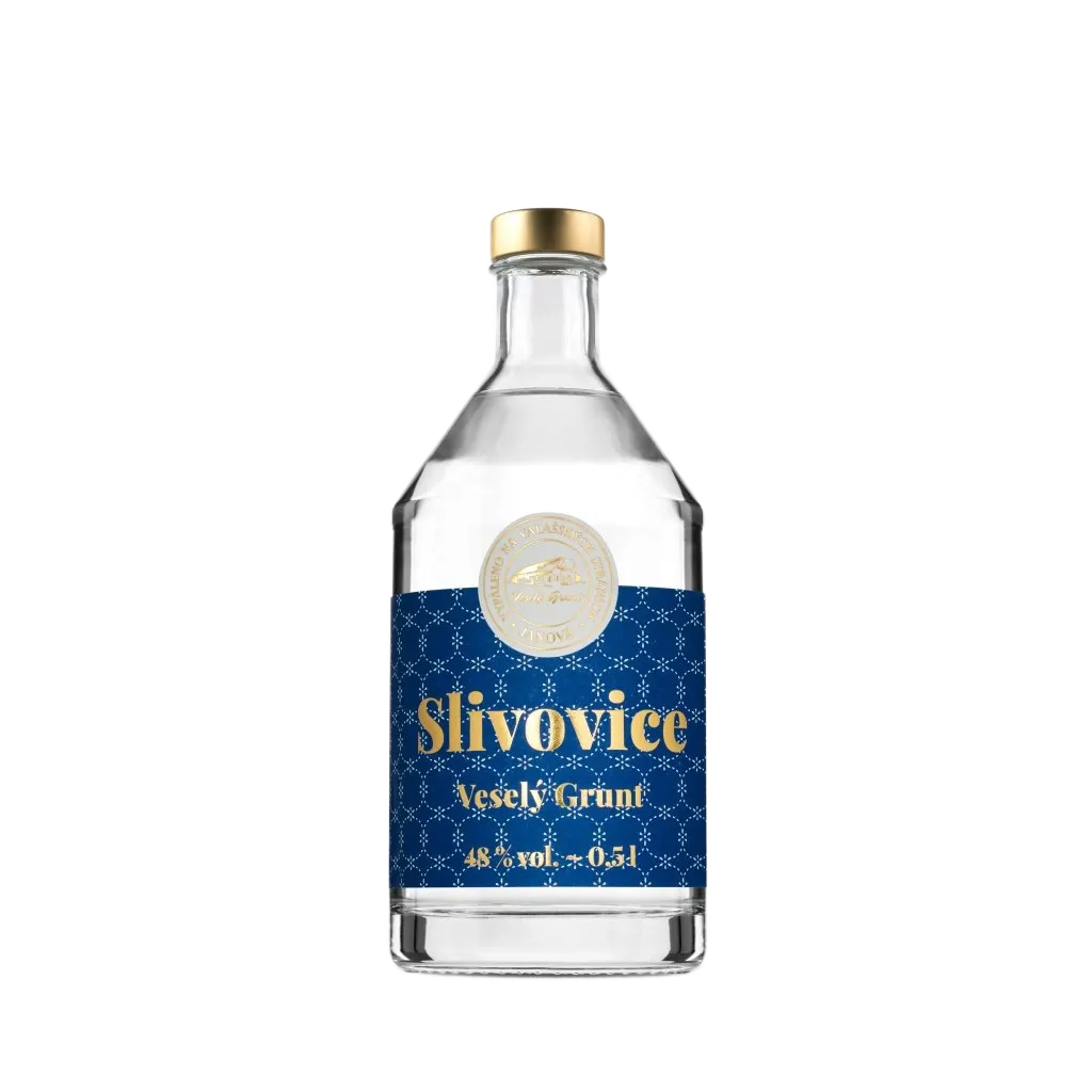 [50000] Veselý Grunt - Slivovice kulatá 48% 0,5L
