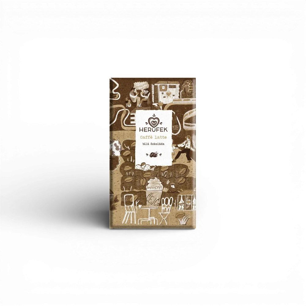 Herůfek - Čokoláda bílá Caffè Latte 40% 50g (B)