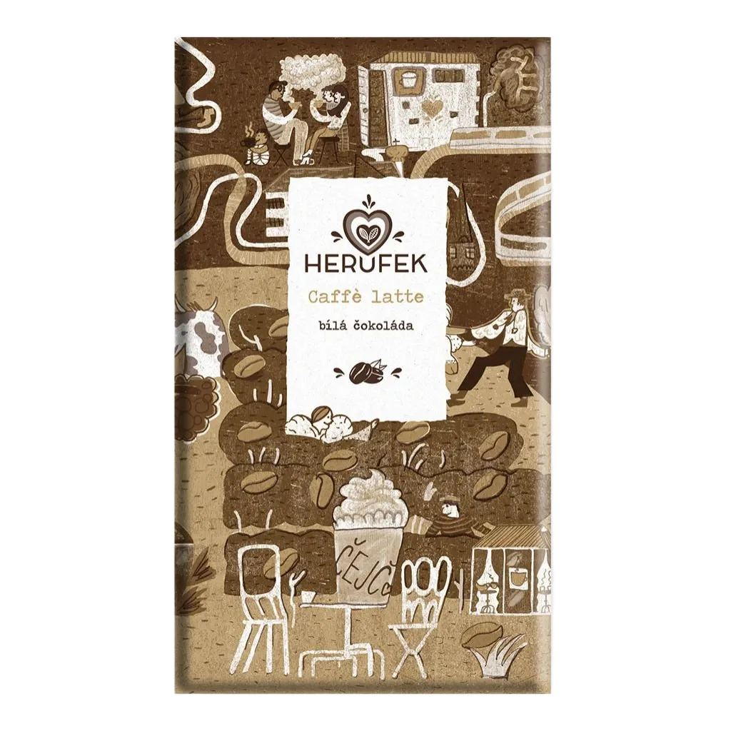 [59] Herůfek - Čokoláda bílá Caffè Latte 40% 50g (B)