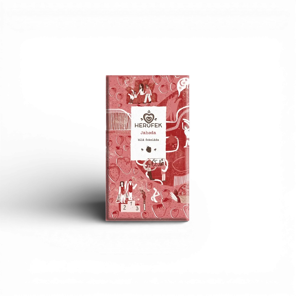 [57] Herůfek - Čokoláda bílá Jahoda 48% 50g (B)