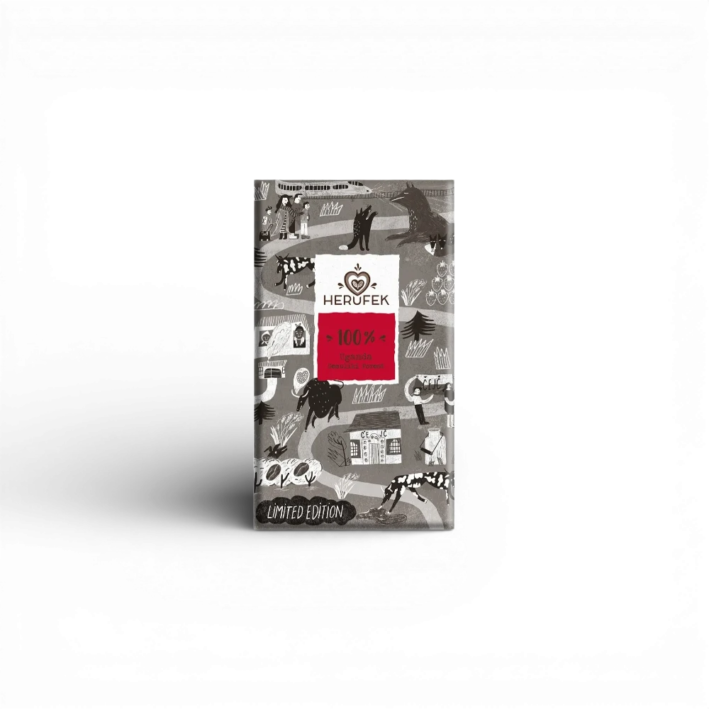 [261] Herůfek - Čokoláda tmavá 100% Uganda (Semuliki Forest) Bio  50g (H)