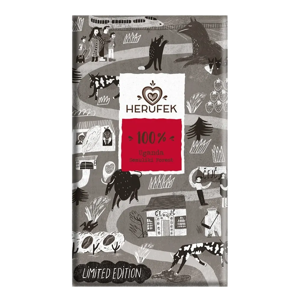 [261] Herůfek - Čokoláda tmavá 100% Uganda (Semuliki Forest) Bio  50g (H)