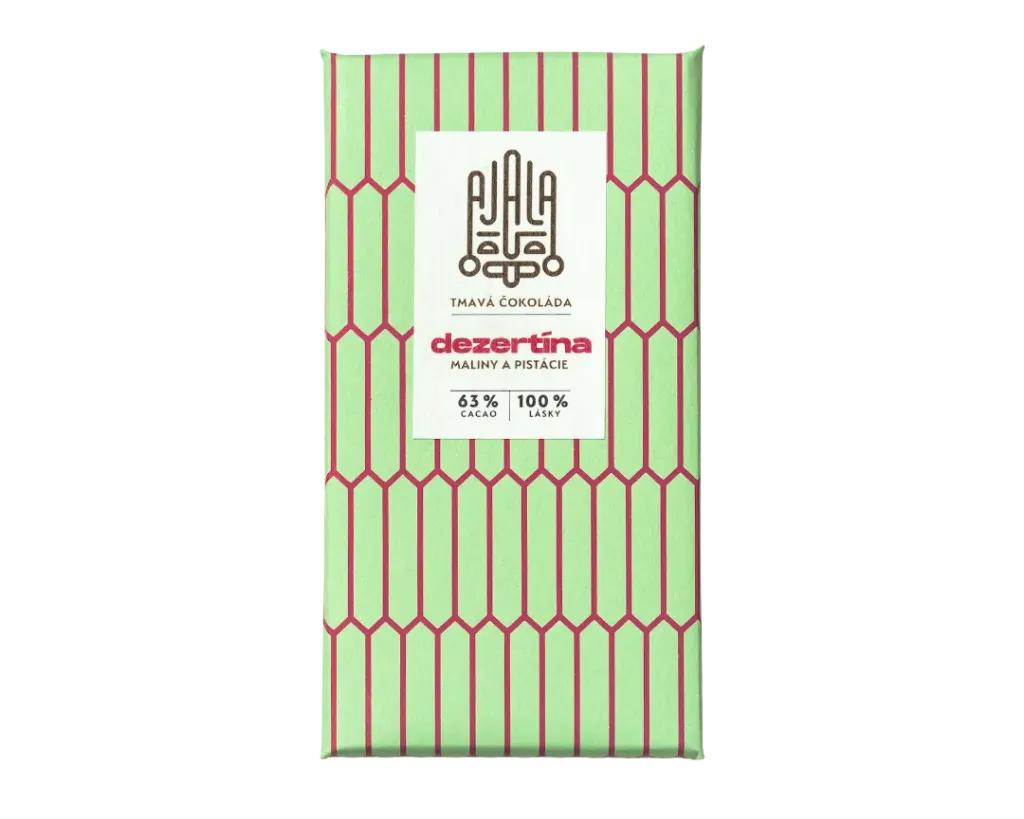 Ajala Chocolate - Dezertína Maliny & pistácie 63% 45g (H)