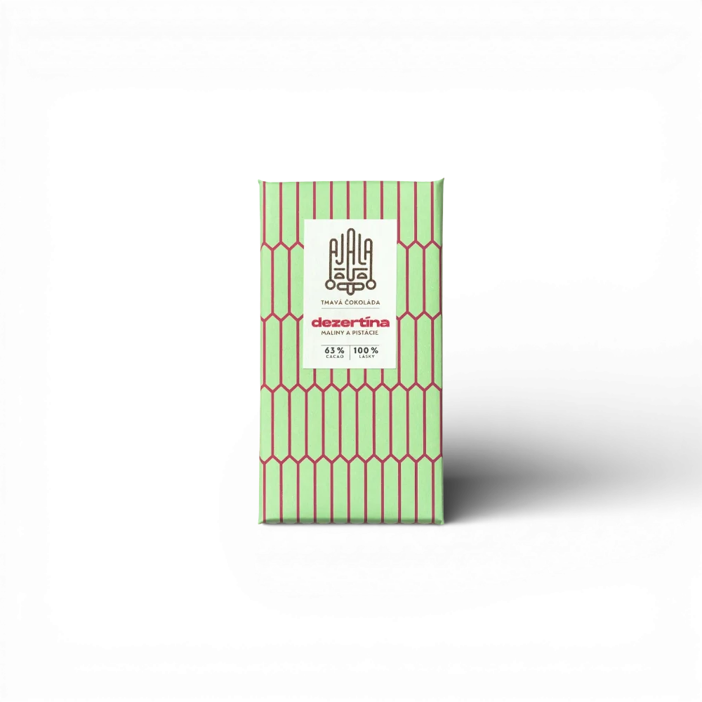 Ajala Chocolate - Dezertína Maliny & pistácie 63% 45g (H)