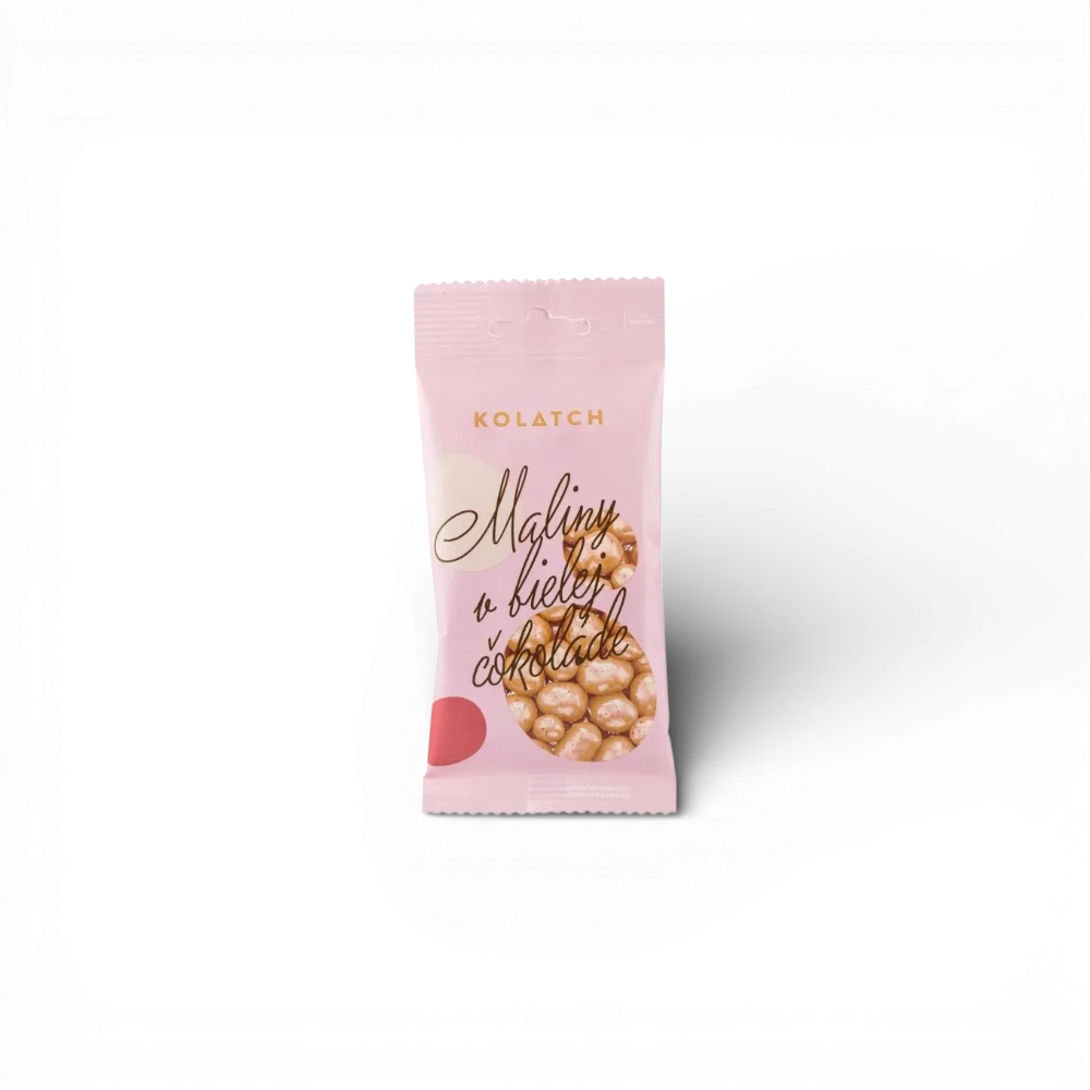 Kolatch - Dražé maliny v bílé čokoládě 35g