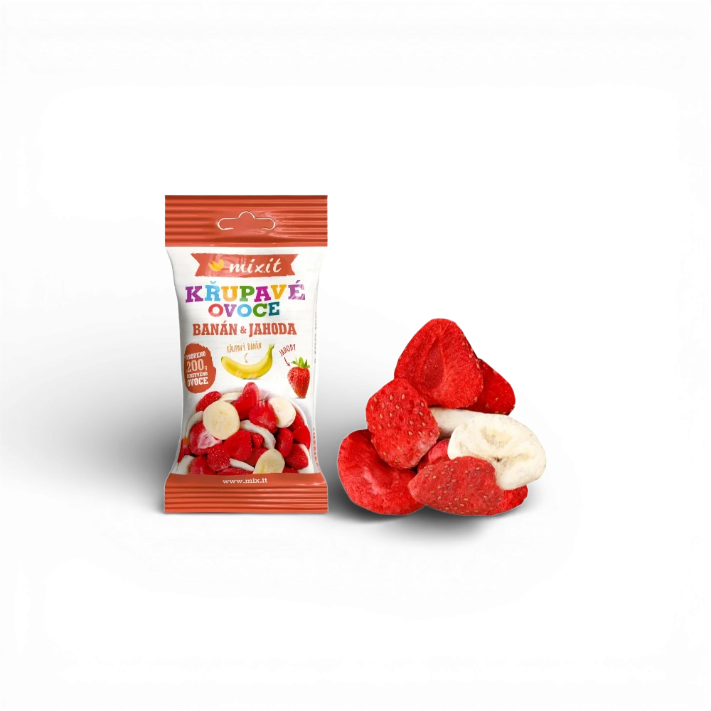 Mixit - Křupavé ovoce do kapsy Jahoda + Banán 23g