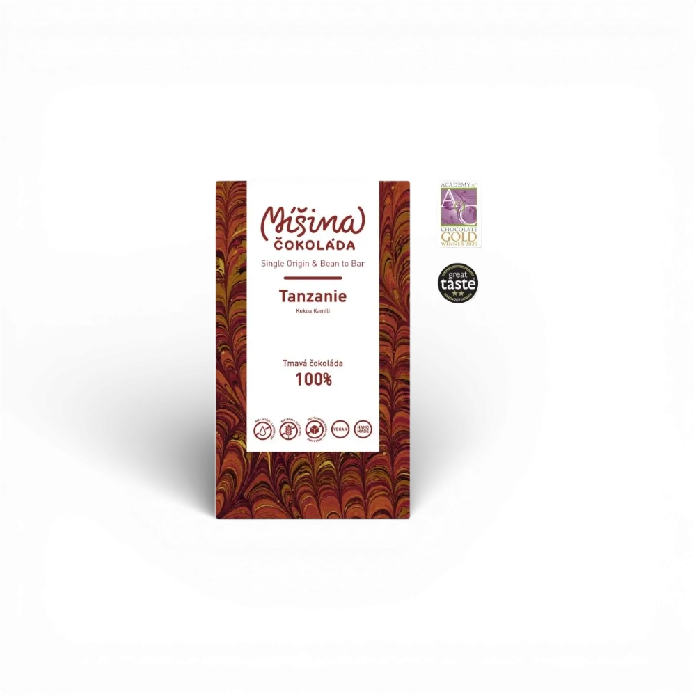 Míšina čokoláda - Tmavá čokoláda 100% Tanzanie 50g