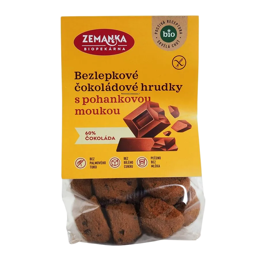 Zemankova Biopekárna - Bezlepkové pohankové BIO hrudky s čokoládou 100g