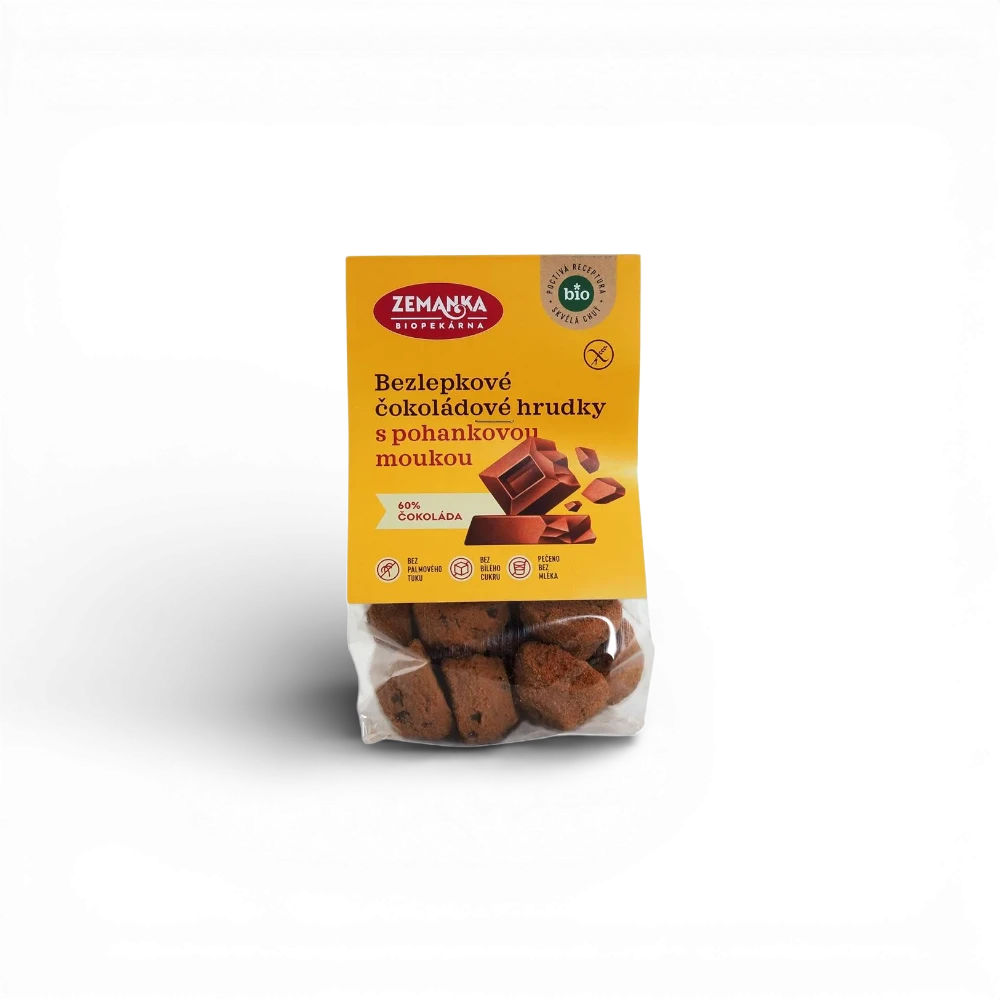 Zemankova Biopekárna - Bezlepkové pohankové BIO hrudky s čokoládou 100g