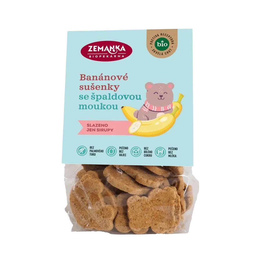 Zemankova Biopekárna - BIO špaldové banánové sušenky 100g EAN !!!