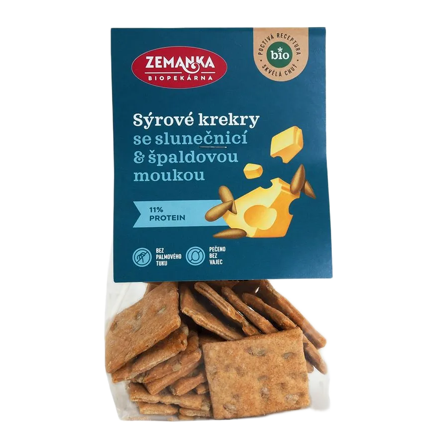 [KRE05] Zemankova Biopekárna - BIO krekry se sýrem a slunečnicí 100g EAN !!!!