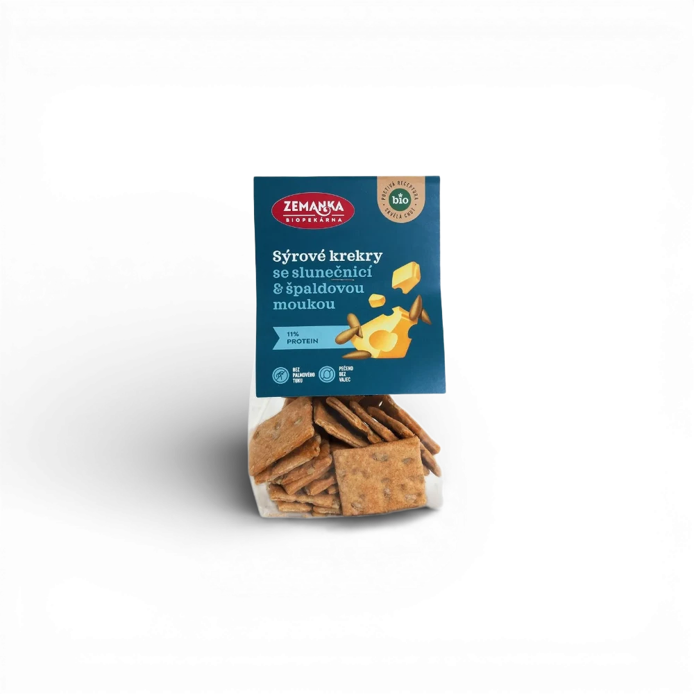 Zemankova Biopekárna - BIO krekry se sýrem a slunečnicí 100g EAN !!!!