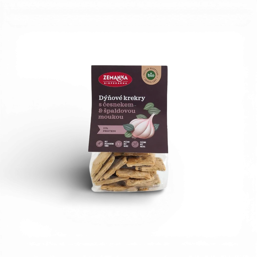 [KRE01] Zemankova Biopekárna - BIO krekry s dýňovým semínkem a česnekem 100g EAN !§!!