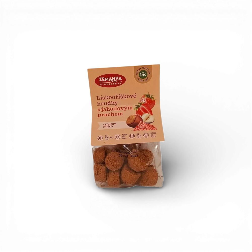 [SUS49] Zemankova Biopekárna - BIO lískooříškové hrudky s jahodovým prachem 100g EAN !!!!!