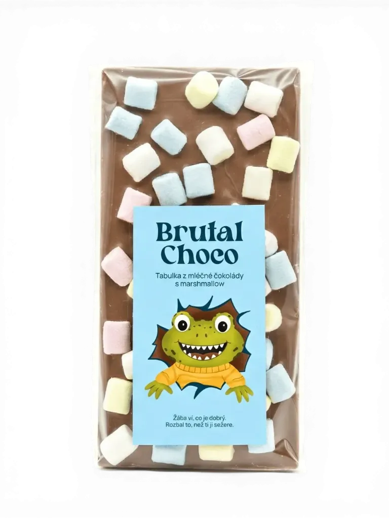 Brutal Choco - Mléčná čokoláda s marshmallow 105g DOKONČIT !!!!