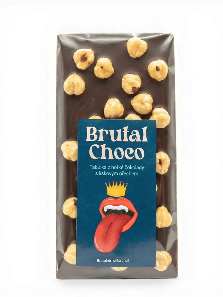 Brutal Choco - Hořká čokoláda s lískovými ořechy 105g DOKONČIT !!!!