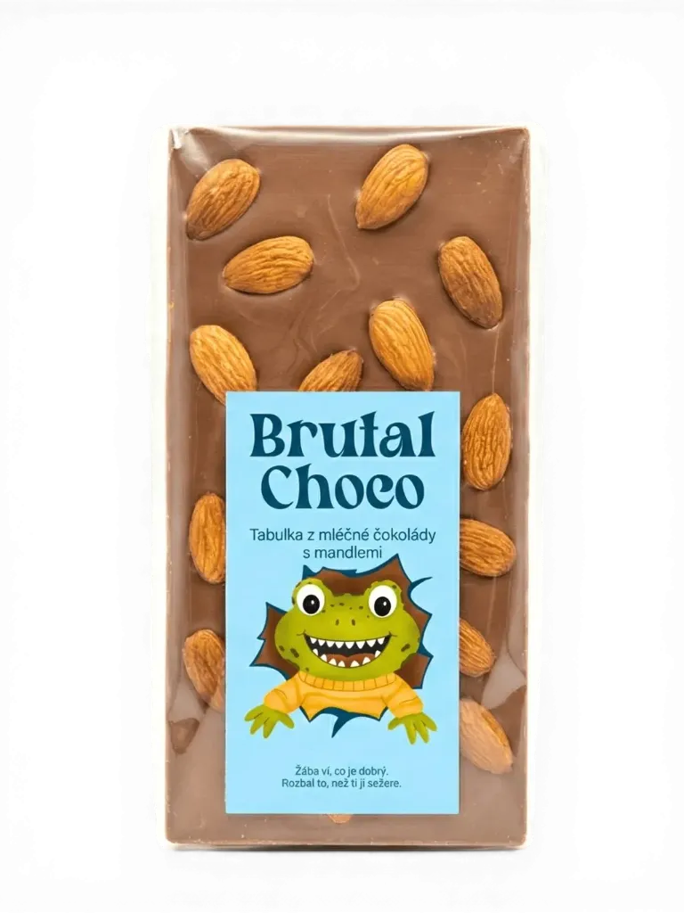 Brutal Choco - Mléčná čokoláda s mandlemi 105g DOKONČIT !!!!