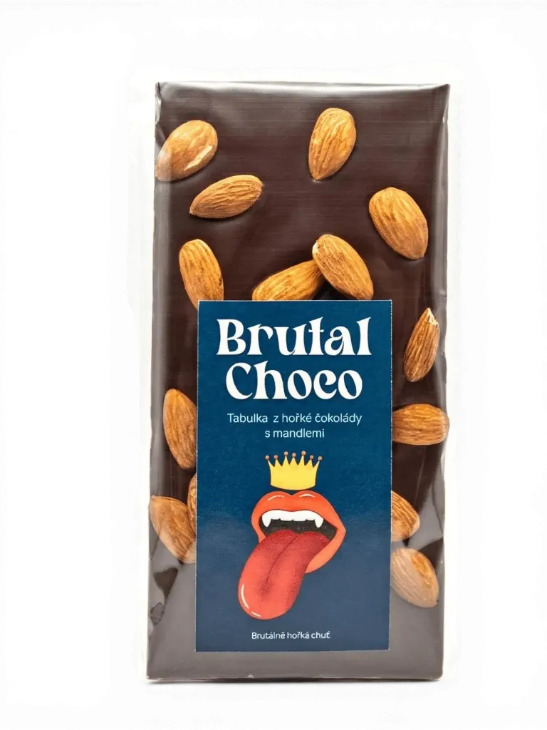 Brutal Choco - Hořká čokoláda s mandlemi 105g DOKONČIT !!!!