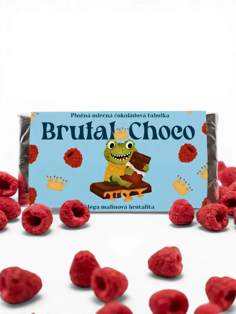 Brutal Choco - Plněná mléčná čokoláda Malinová exploze 200g DOKONČIT !!!!