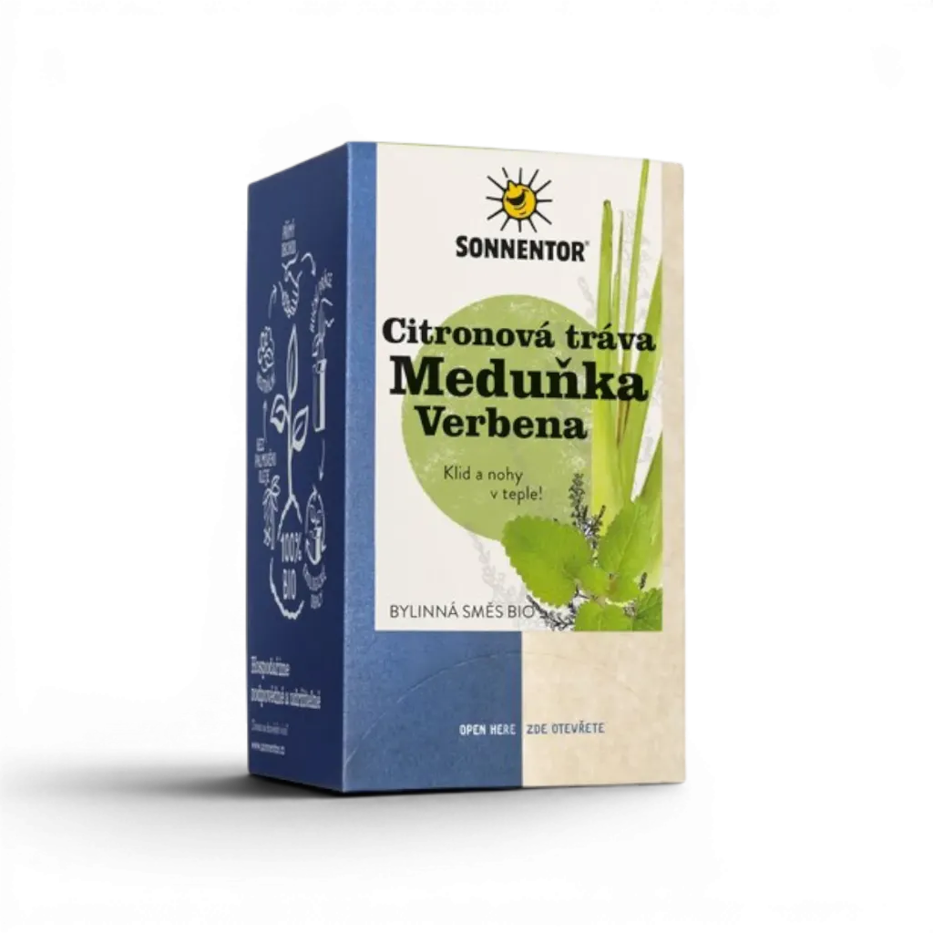[02348] Sonnentor - Citronová tráva – meduňka – verbena bio 21,6 g, porc.